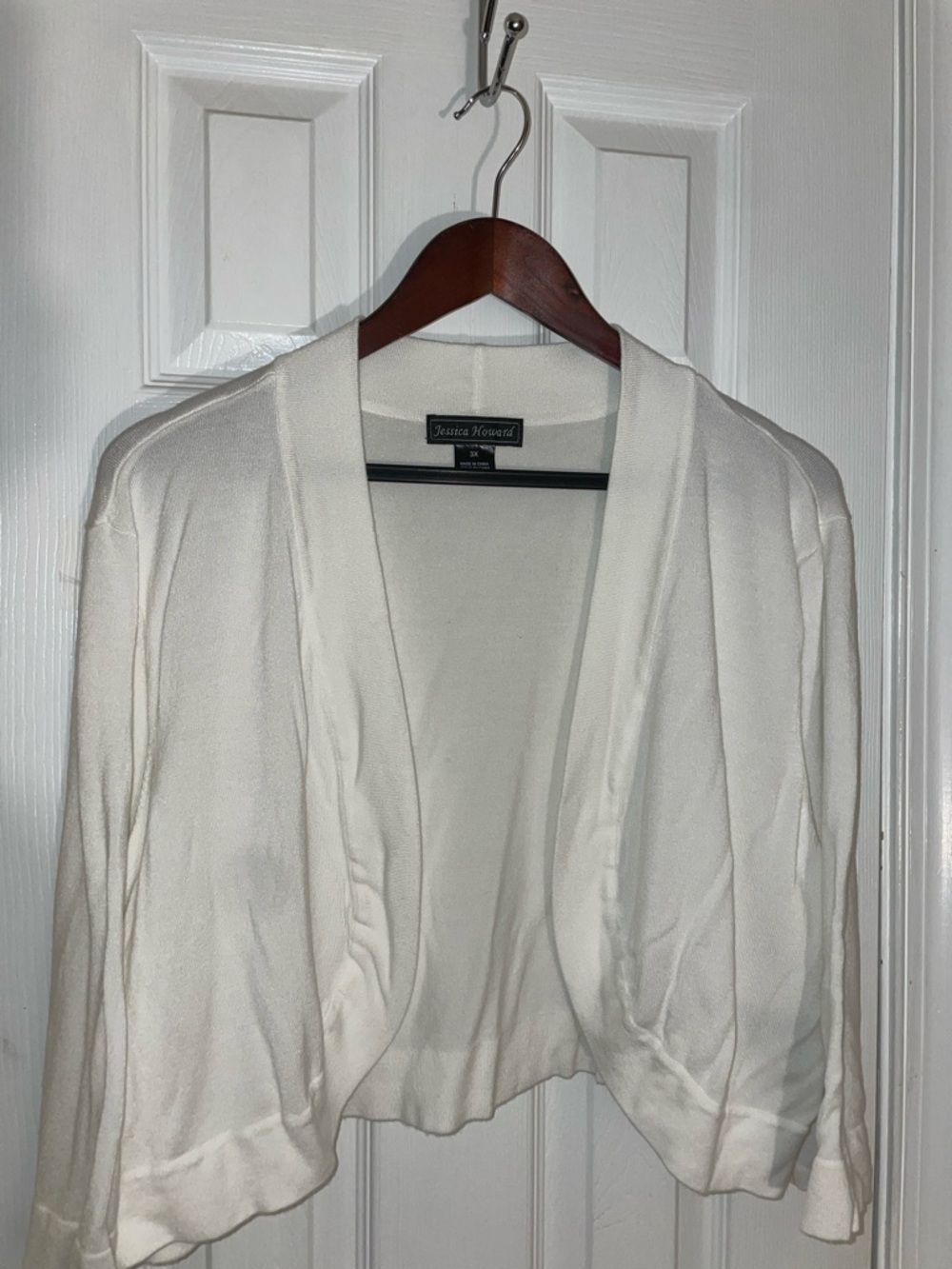 Jessica Howard Cream Stretch Soft Rayon Spandex SHRUG 3X